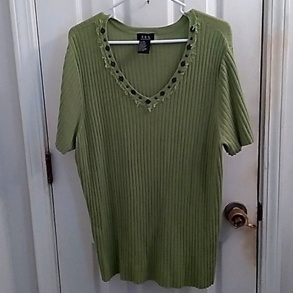 Elegant green Short Sleeve Top
